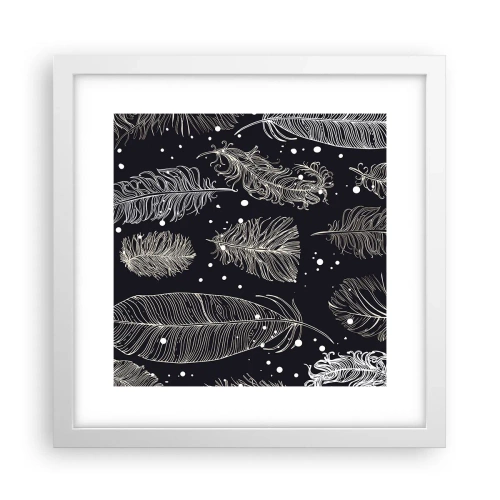 Poster in white frmae - Feathery Lace - 30x30 cm