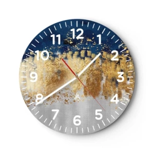 Wall clock - Clock on glass - Modern Composition and Twinkle - 40x40 cm