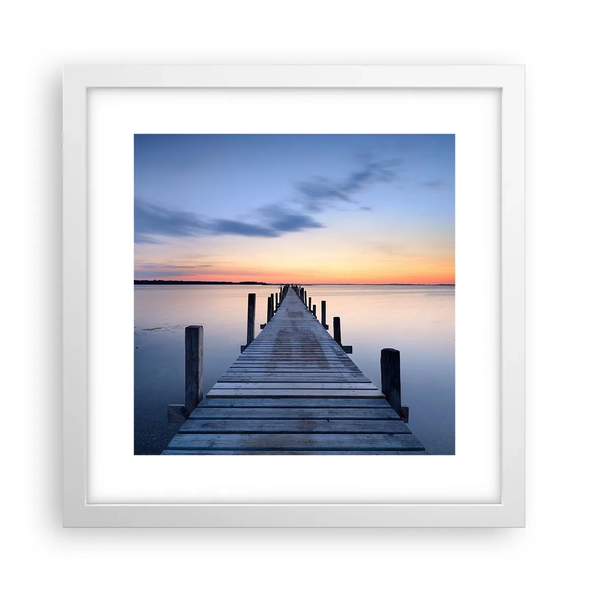 Poster in white frmae - Calm of a Quiet Dusk - 30x30 cm