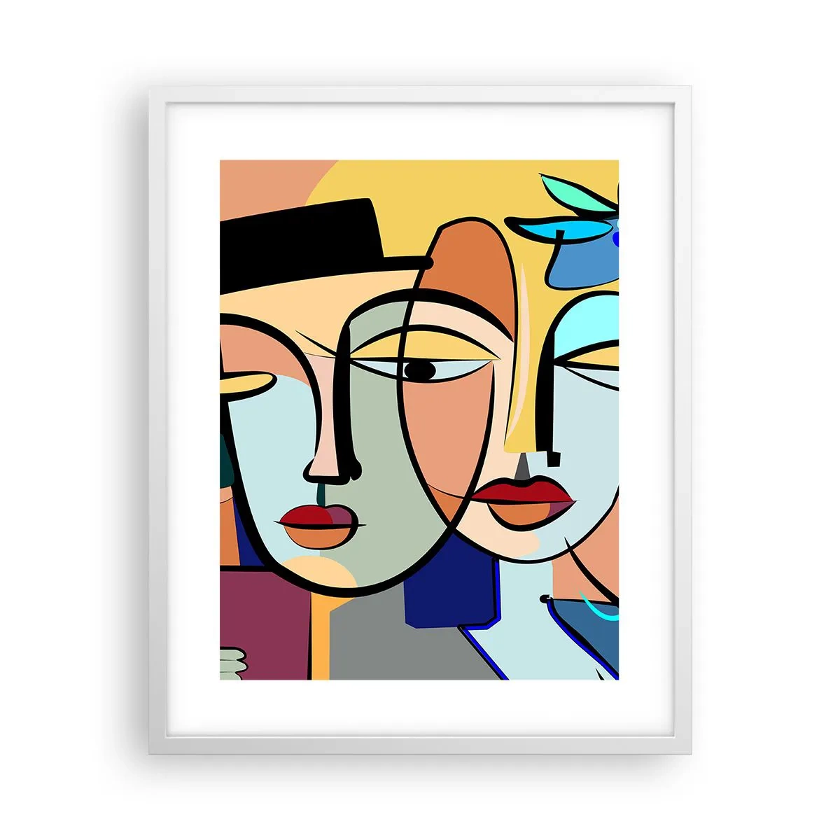 Poster in white frmae - Rendez-vous Picasso Style - 40x50 cm