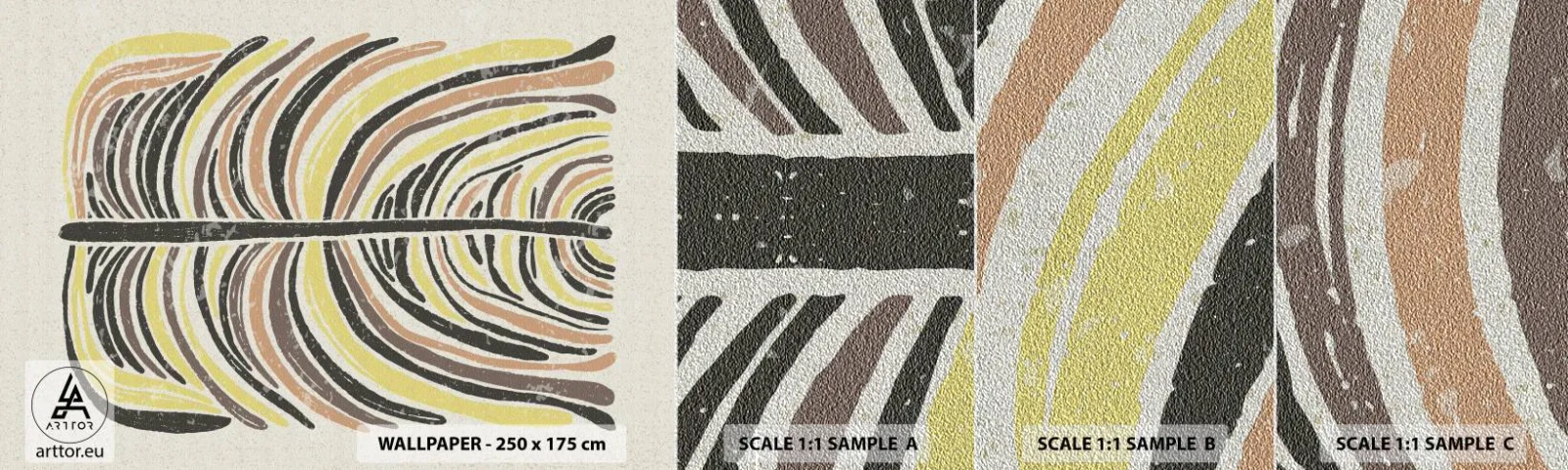 Photo Wallpaper Sample Premium Sand - Abstract: Life to the Full - Boho, Minimalism, Pastel - 100x30 cm