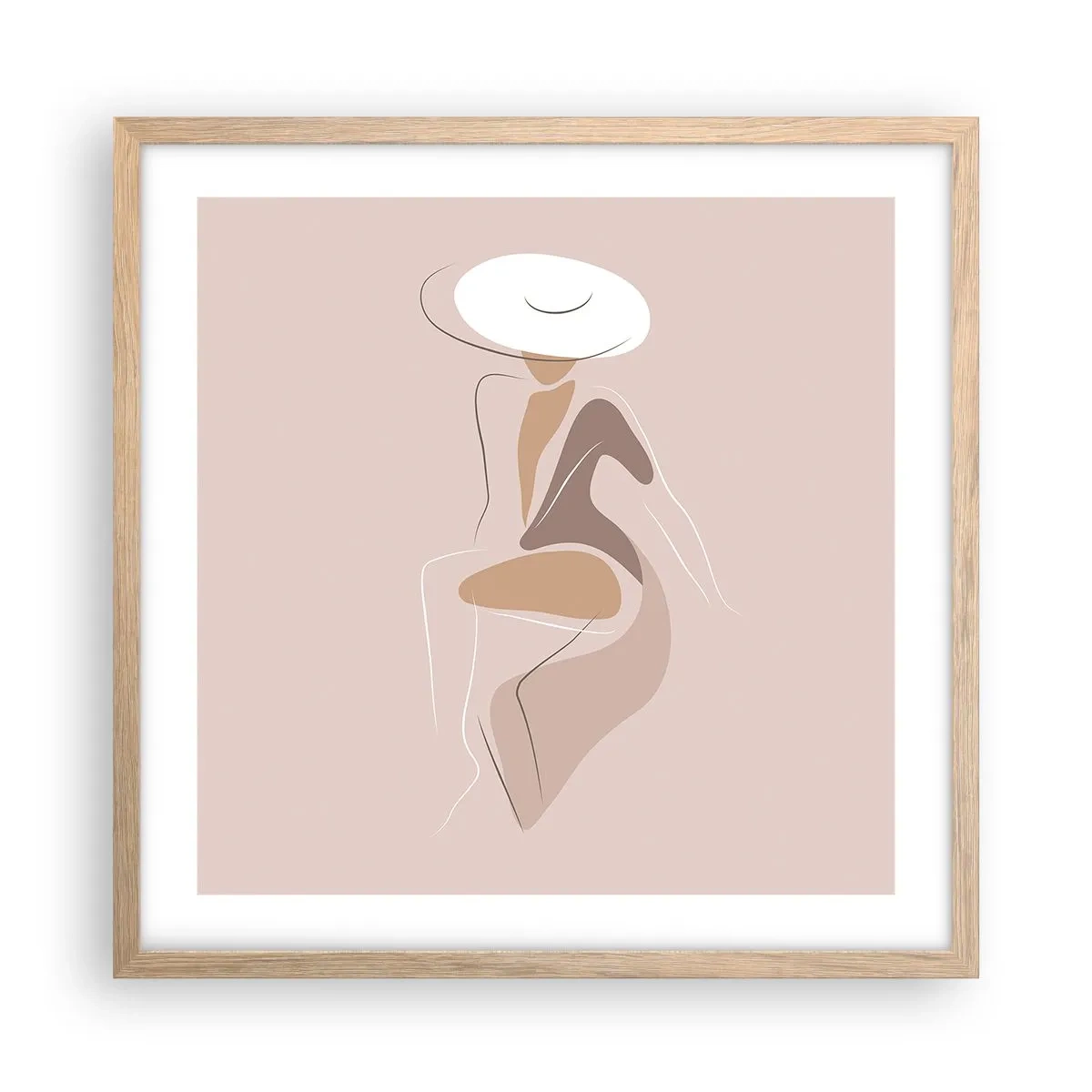 Poster in light oak frame - Being a Lady - 50x50 cm