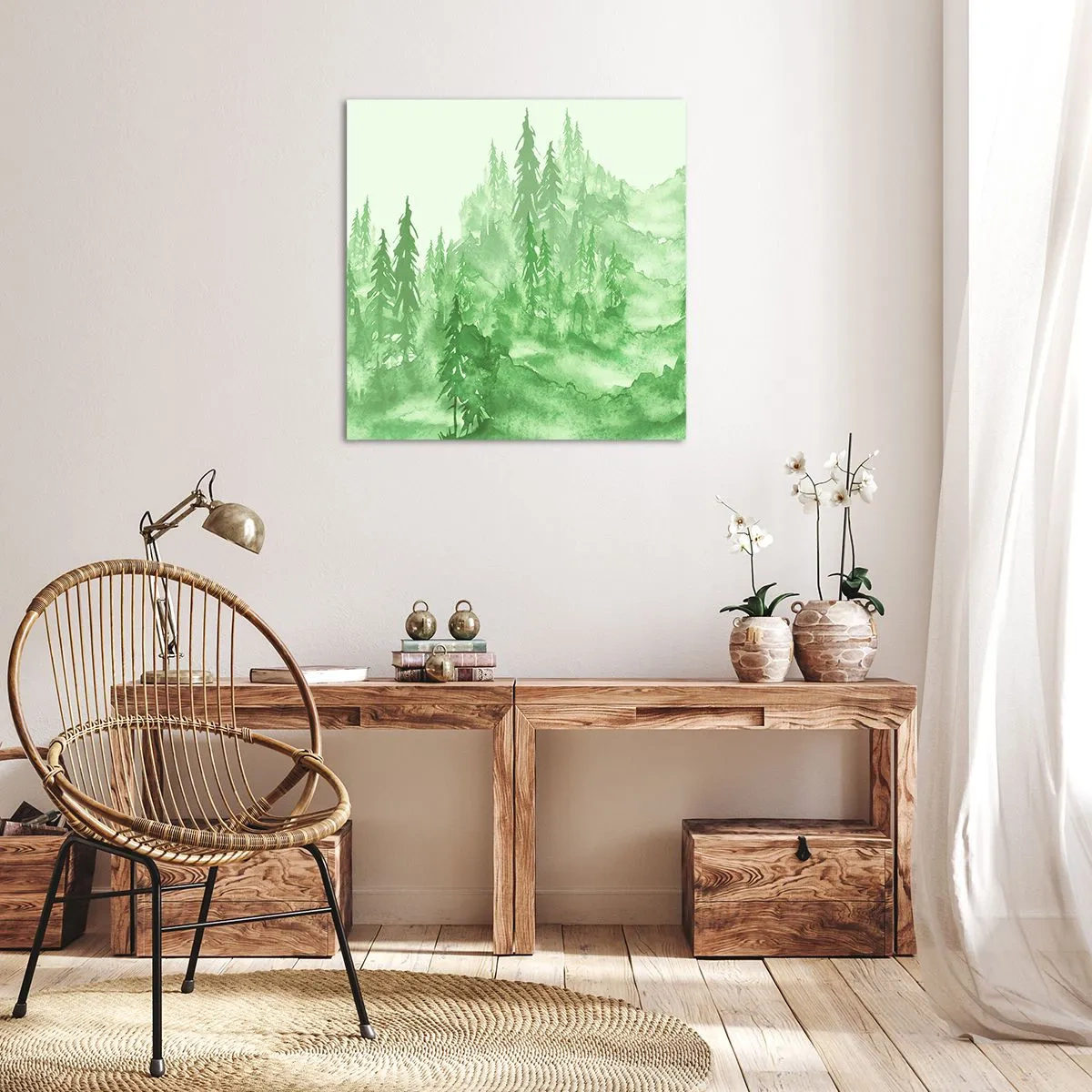 Canvas picture - Behind a Green Fog - 50x50 cm