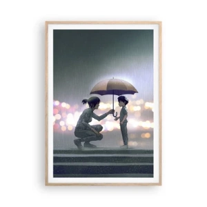 Poster in light oak frame - And Everything Is All Right - 70x100 cm