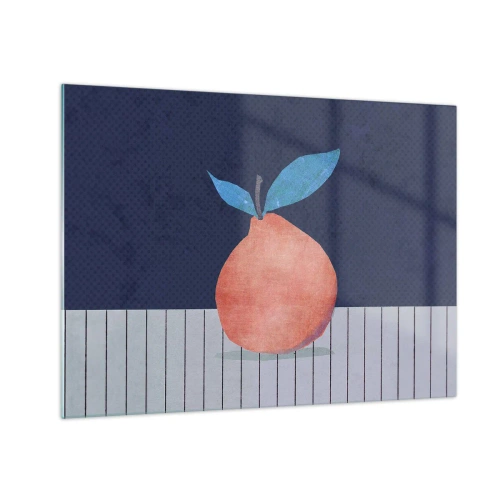 Glass picture - A fruit with an abstract form against a geometric composition - 70x50cm - Convexity and Plane - Modern wall decoration for the living room and bedroom ARTTOR