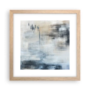 Poster in light oak frame - Behind the Curtain of Blue - 30x30 cm