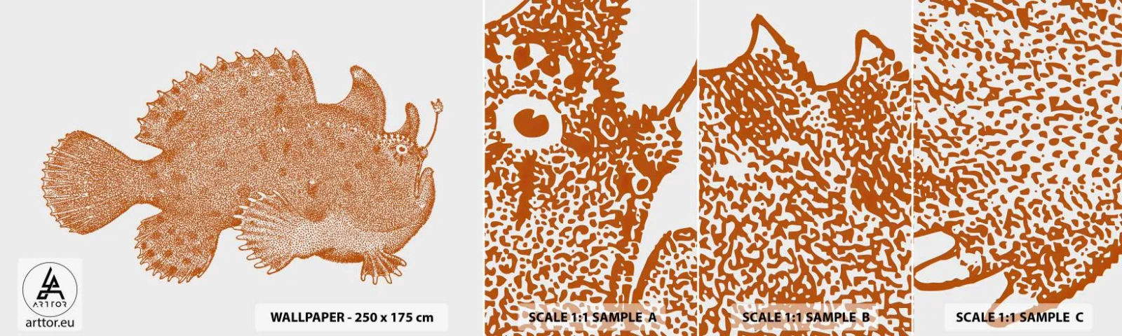 Photo Wallpaper Sample Self-Adhesive Deluxe Sticker - Fish after All - Sea Fish, Ocean, Seaside - 100x30 cm