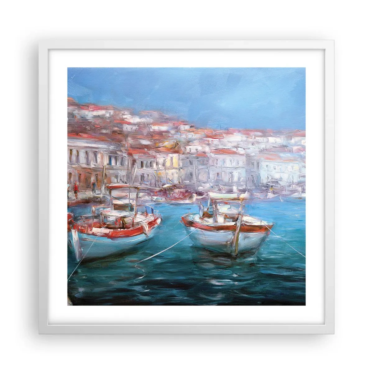 Poster in white frmae - Italian Bay - 50x50 cm