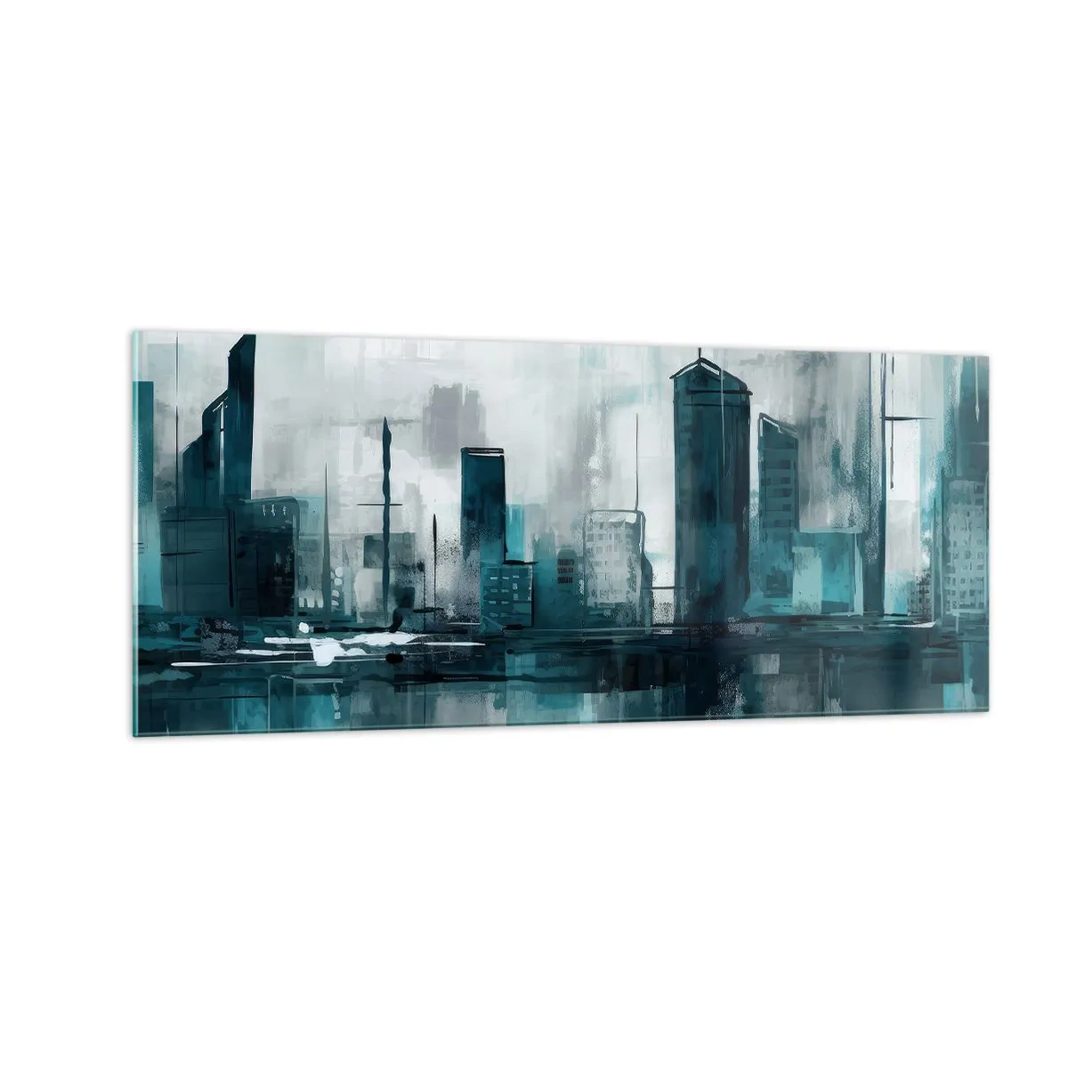 Glass picture - City in the Colour of Rain - 100x40 cm