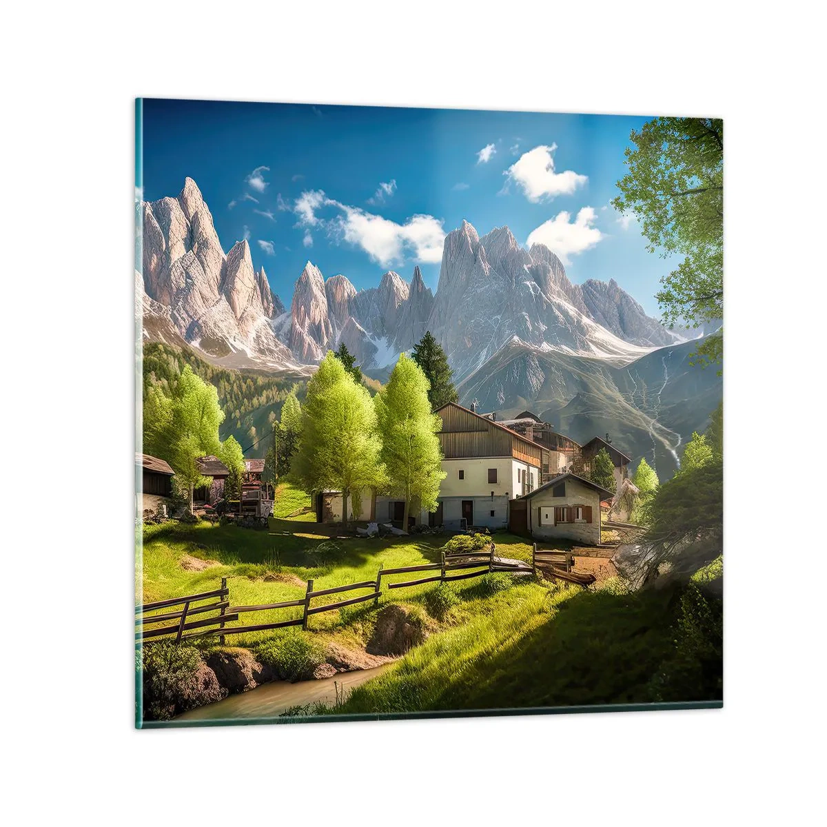 Glass picture - Alpine Idyll - 60x60 cm