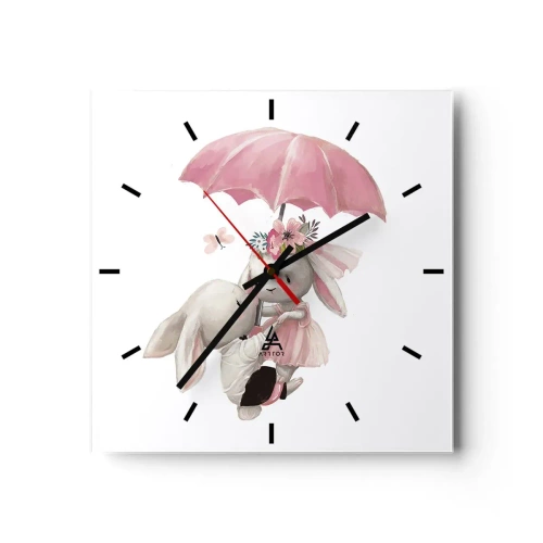 Wall clock - Clock on glass - This Is Love - 40x40 cm