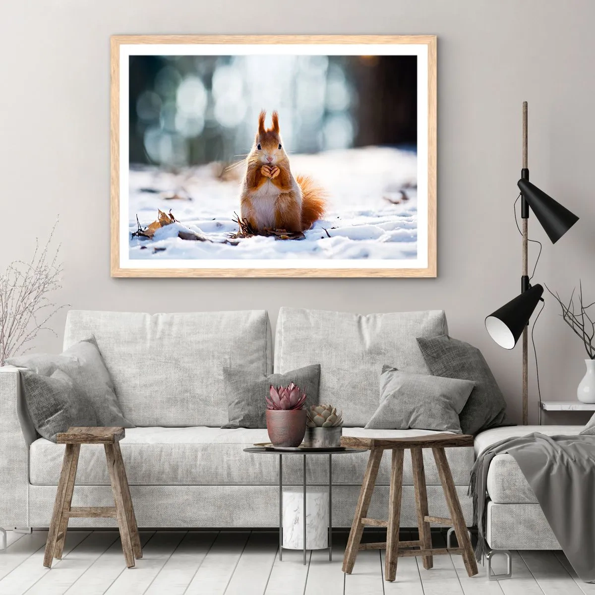 Poster in light oak frame - What Are You Looking at? - 70x50 cm