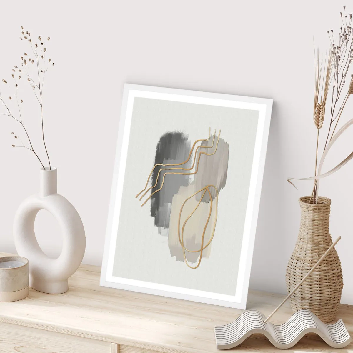 Poster in white frmae - Persistance and Movement - 50x70 cm
