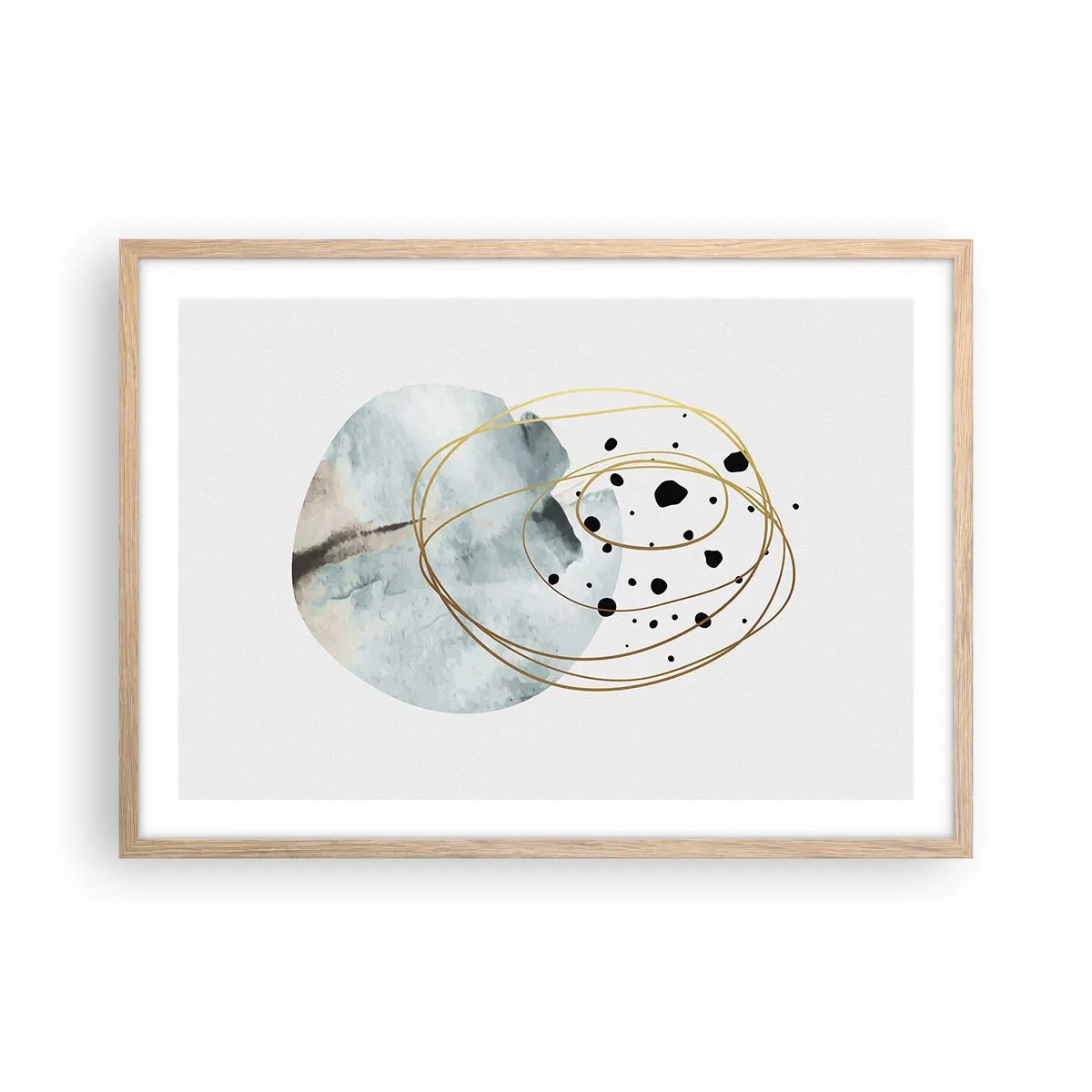 Poster in light oak frame - In the Embrace of Space - 70x50 cm