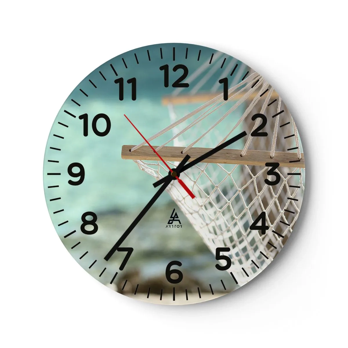 Wall clock - Clock on glass - Relax Time - 40x40 cm