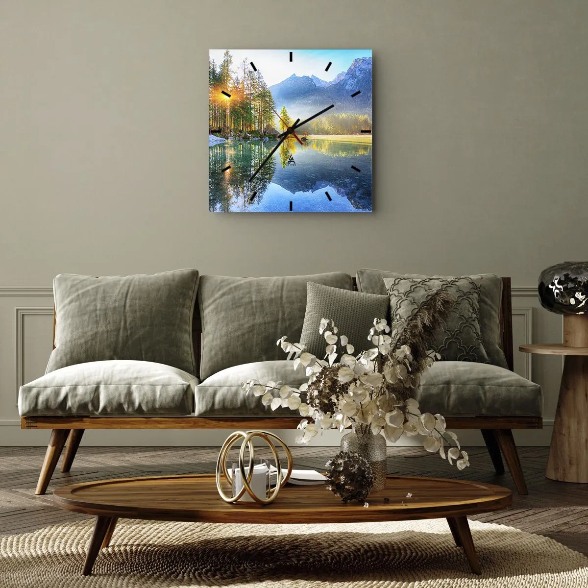 Wall clock - Clock on glass - Majesty and Sweetness - 30x30 cm