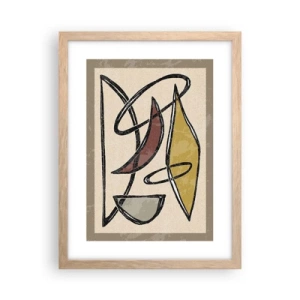 Poster in light oak frame - Verticals and Horizontals - 30x40 cm