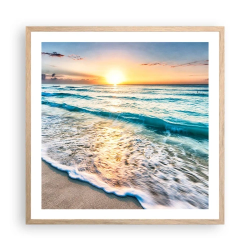 Poster in light oak frame - Sunset View - 60x60 cm
