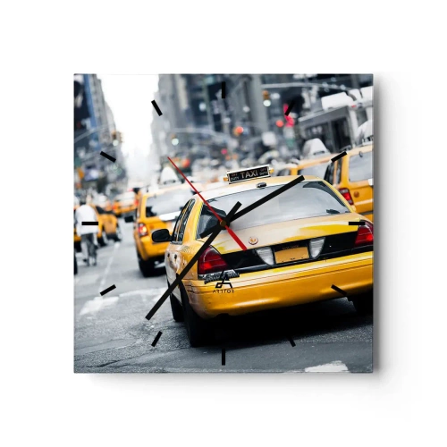 Wall clock - Clock on glass - Only in this City - 30x30 cm