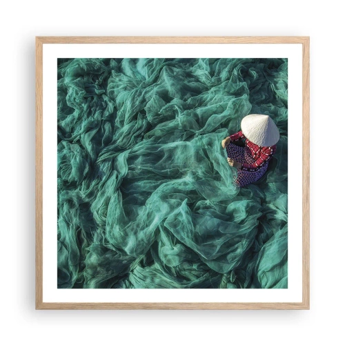 Poster in light oak frame - In the Sea of Nets - 60x60 cm