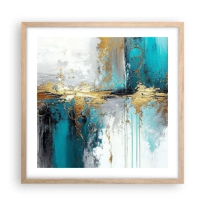 Poster in light oak frame - Everything Flows - 50x50 cm