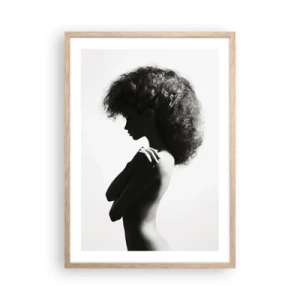 Poster in light oak frame - Like a Flower on a Thin Stem - 50x70 cm
