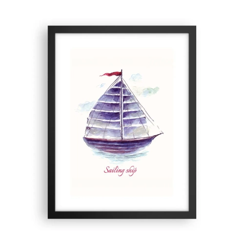 Poster in black frame - Full Sails And Calm Waters - 30x40 cm