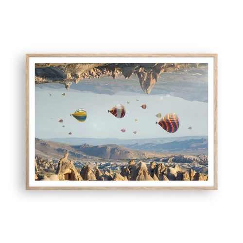 Poster in light oak frame - Here Everything Is Possible - 100x70 cm