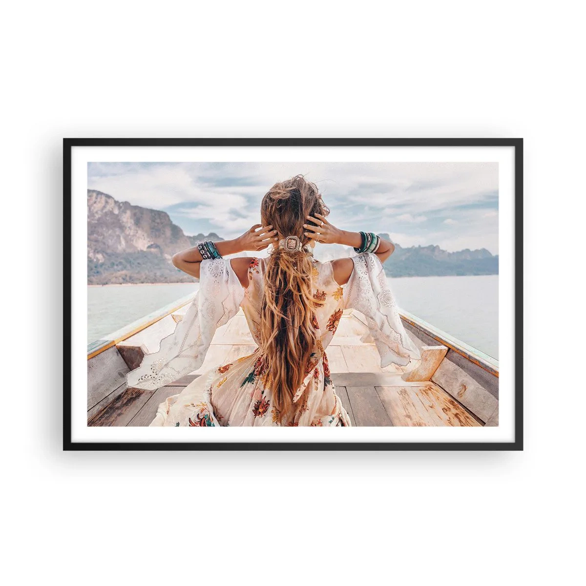 Poster in black frame - On the Way to Happiness - 91x61 cm