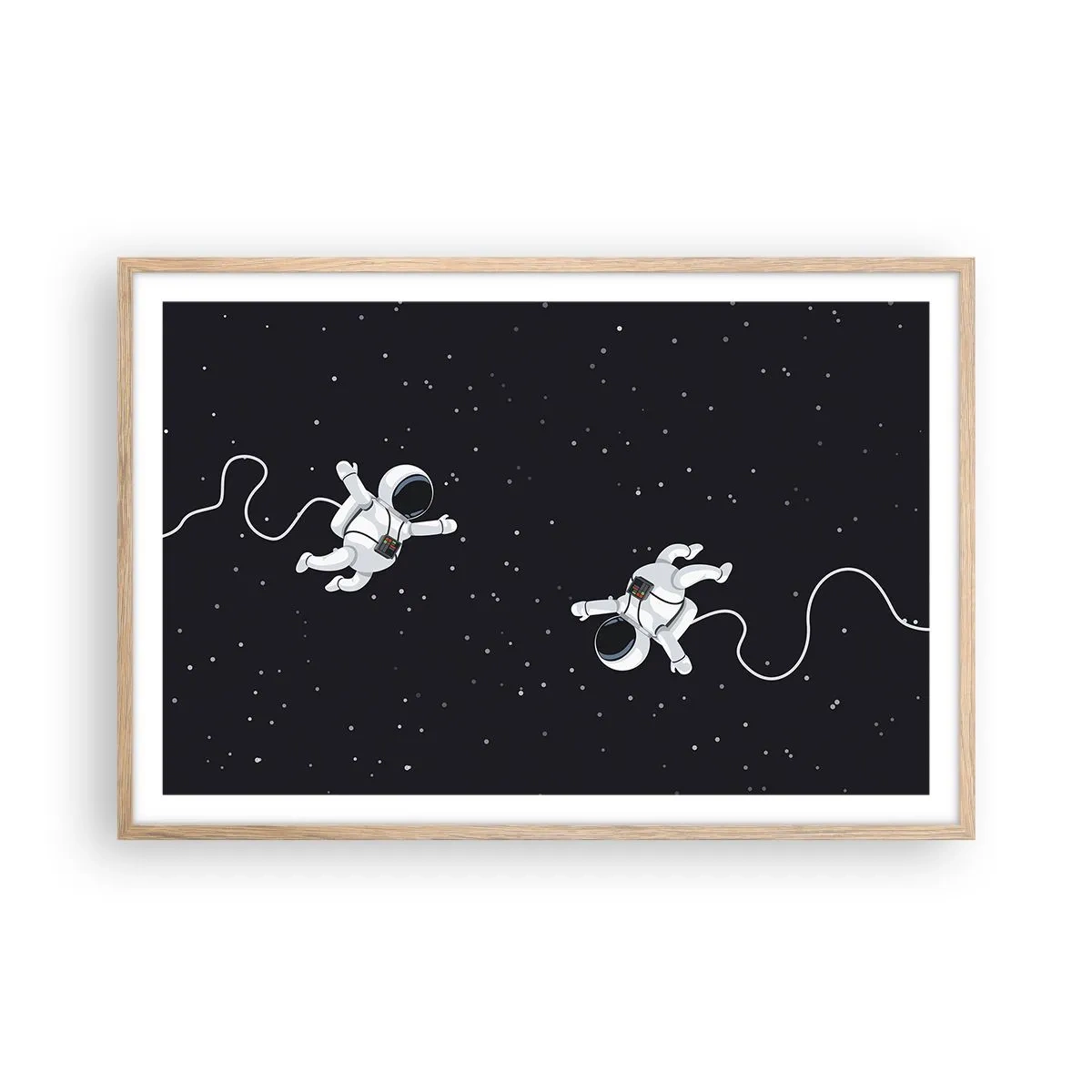 Poster in light oak frame - Space Dance - 91x61 cm