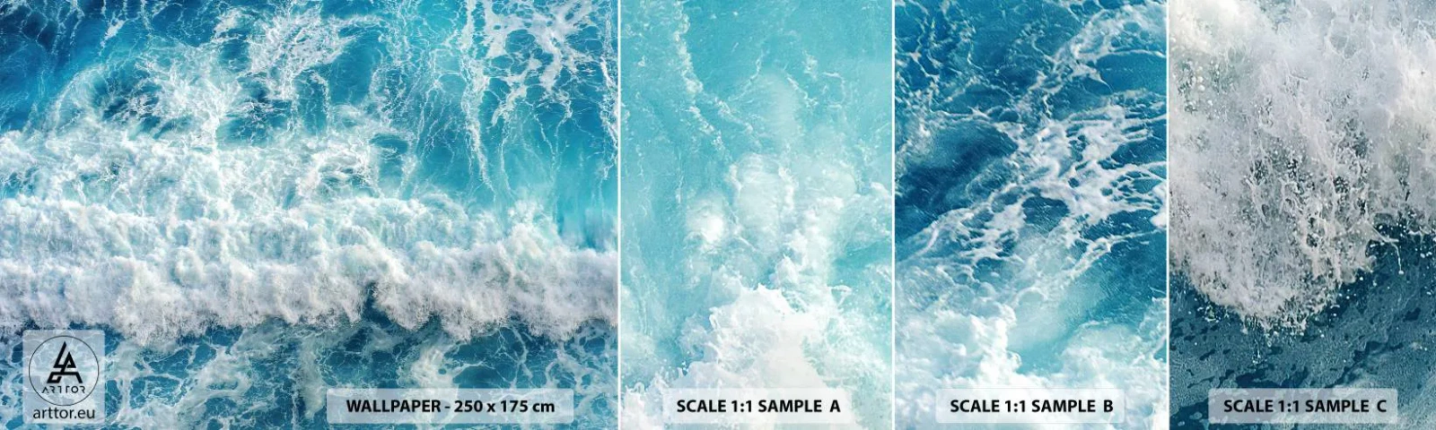 Photo Wallpaper Sample Standard Eco - Jouful and Loud - Sea, Sea wave, Nature - 100x30 cm