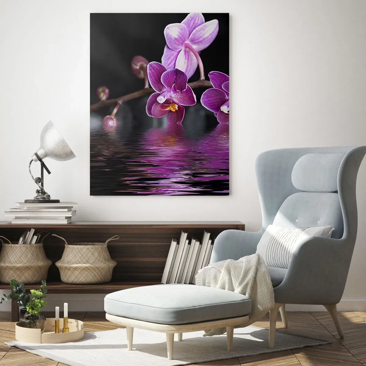 Glass picture - Lilac Reflection of Beauty - 50x70 cm