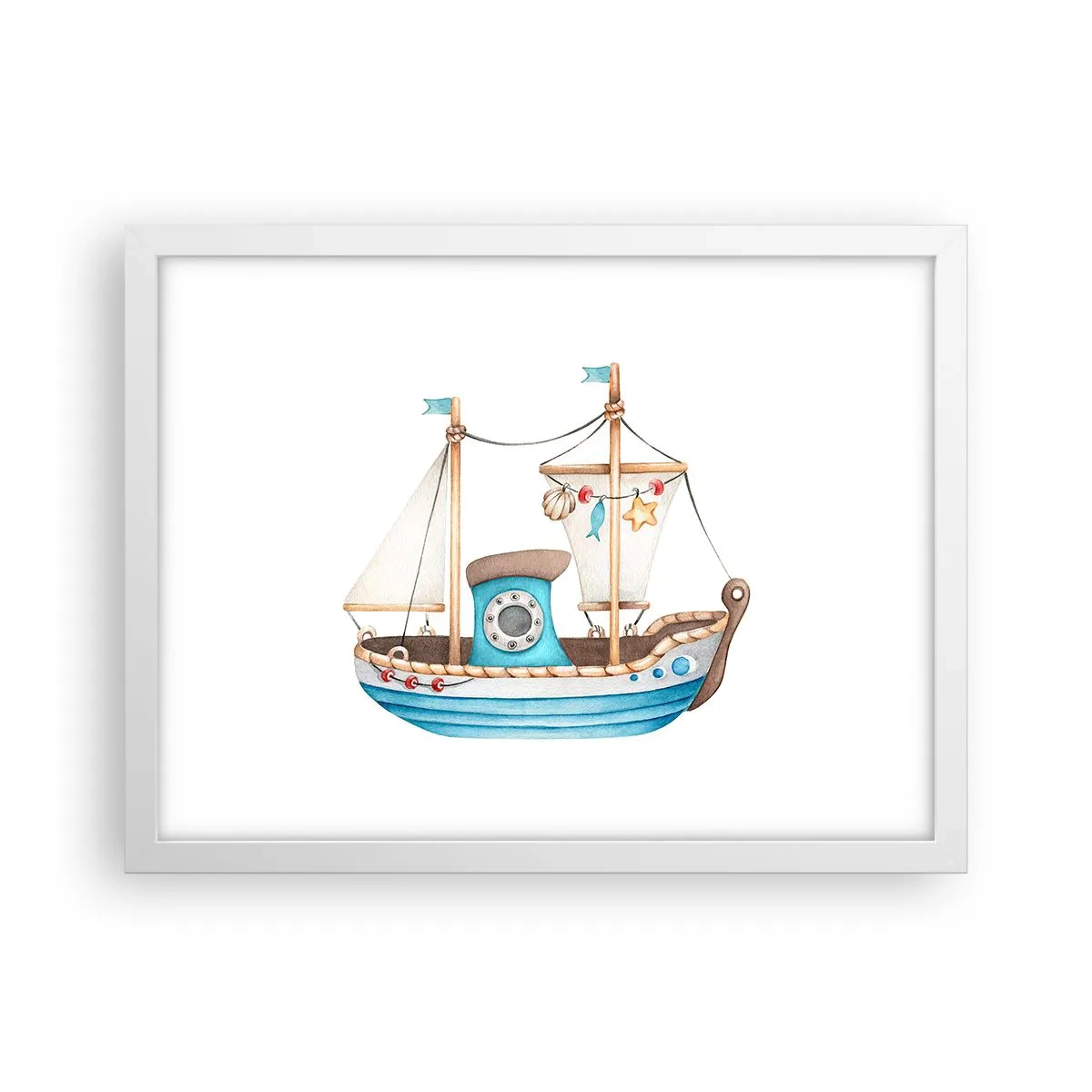 Poster in white frmae - Ahoy, Adventure! - 40x30 cm