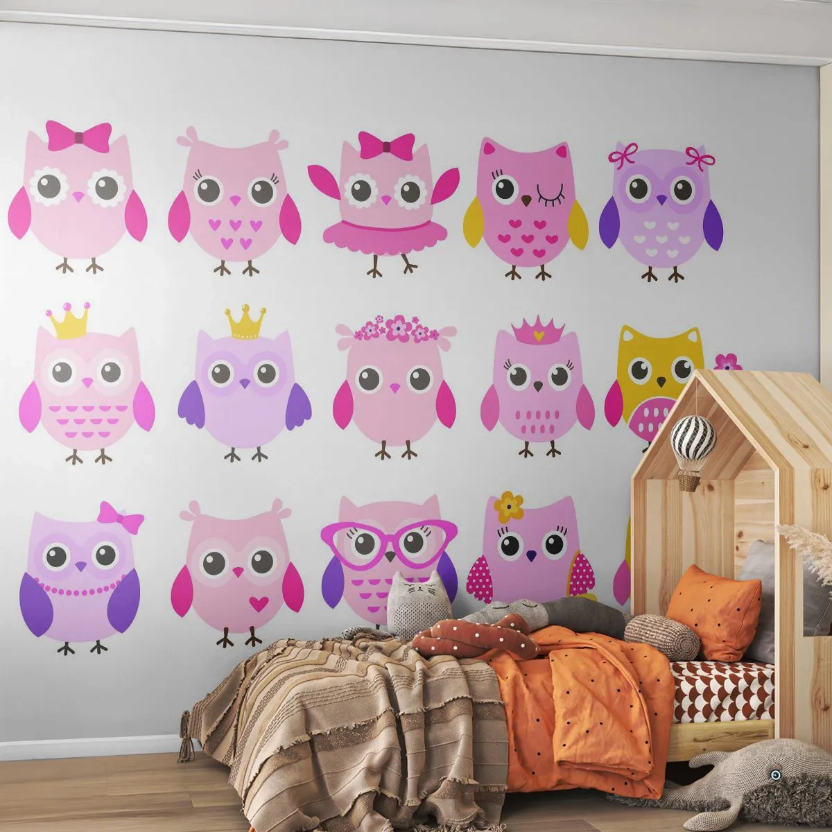 Photo Wallpaper Premium Canvas - One Is Sweeter than the Next - Birds, Owl, For children - 250x175 cm