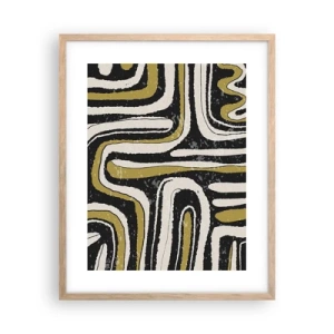 Poster in light oak frame - Compositions: Tracks and Alleys - 40x50 cm