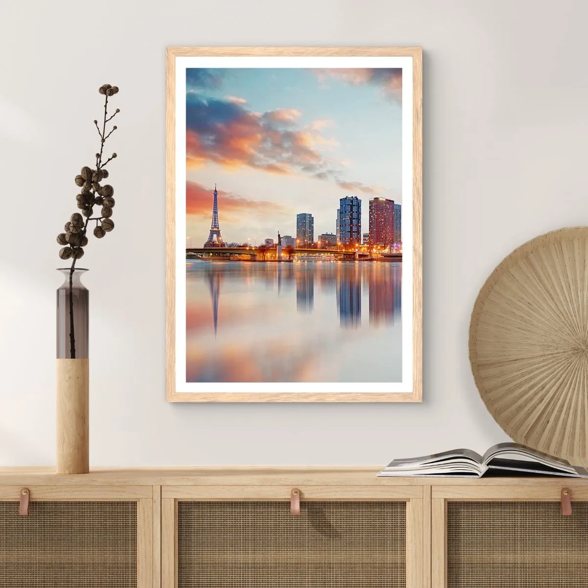 Poster in light oak frame - Monumental Peace of Paris - 50x70 cm