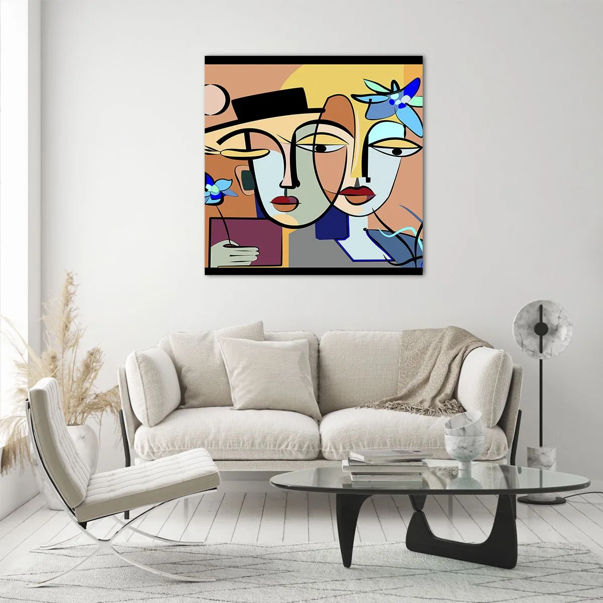 Glass picture - Rendez-vous Picasso Style - 40x40 cm