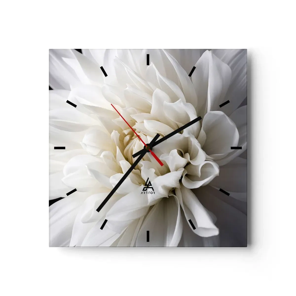 Wall clock - Clock on glass - Bride's Morning - 40x40 cm