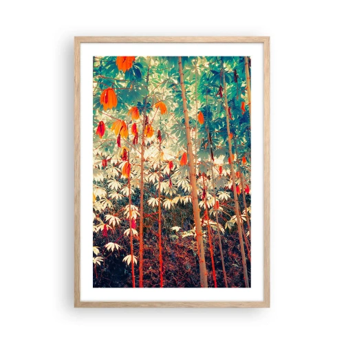 Poster in light oak frame - Secret Life of Leaves - 50x70 cm