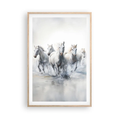 Poster in light oak frame - White Magic - 61x91 cm