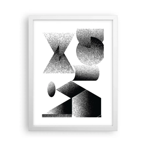Poster in white frmae - Angles and Ovals - 30x40 cm