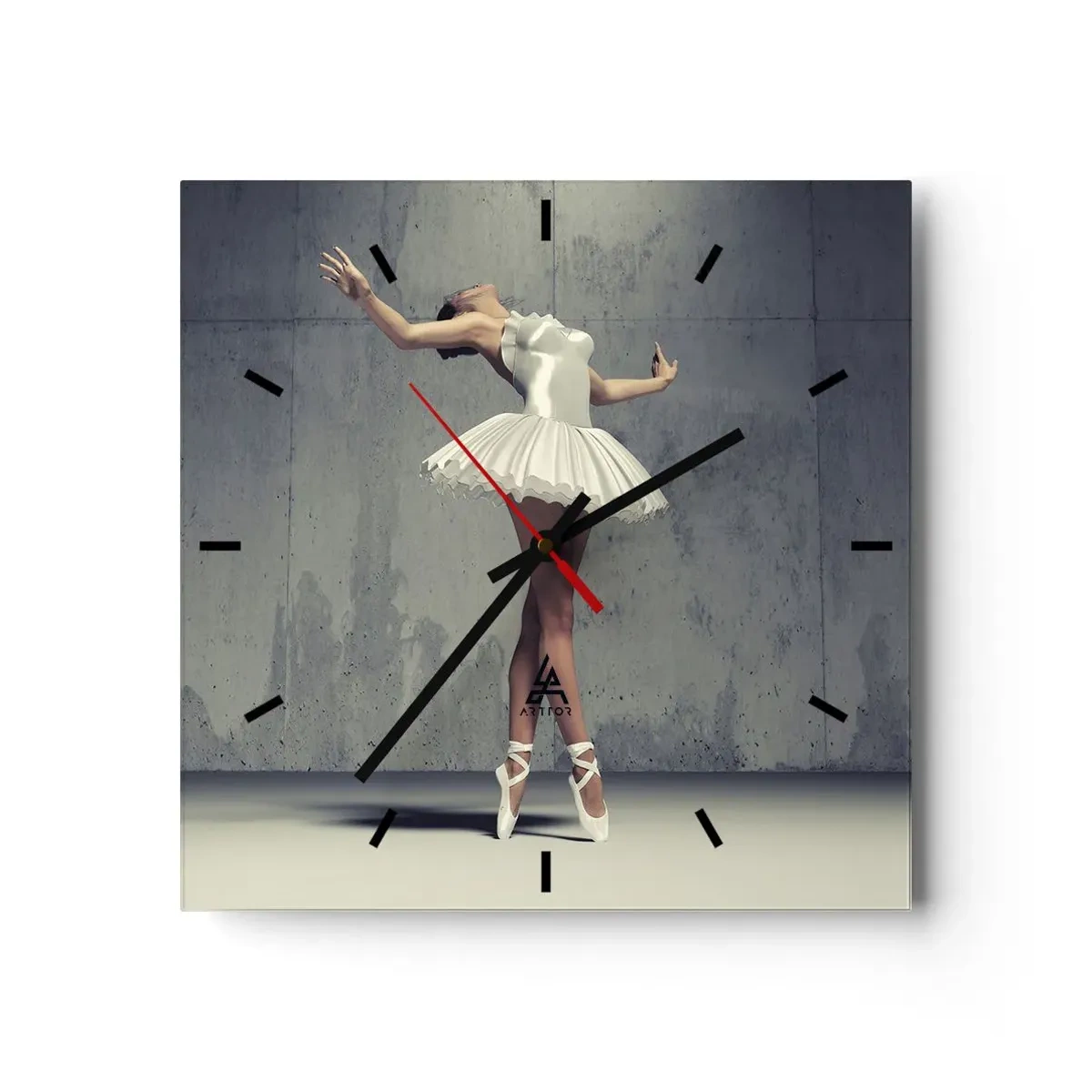 Wall clock - Clock on glass - Light like a Bird - 30x30 cm