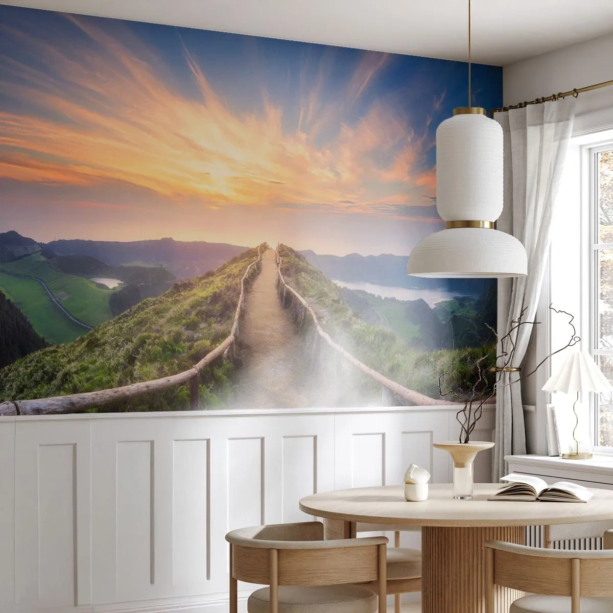 Photo Wallpaper Premium Canvas - Close to Heaven - Mountain landscape, Nature, Sunset - 200x140 cm