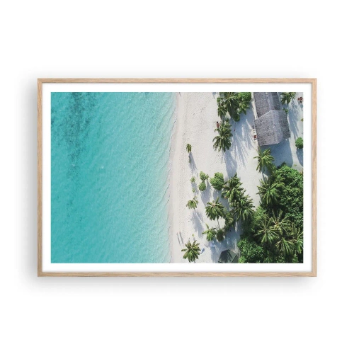 Poster in light oak frame - Holidays in Paradise - 100x70 cm