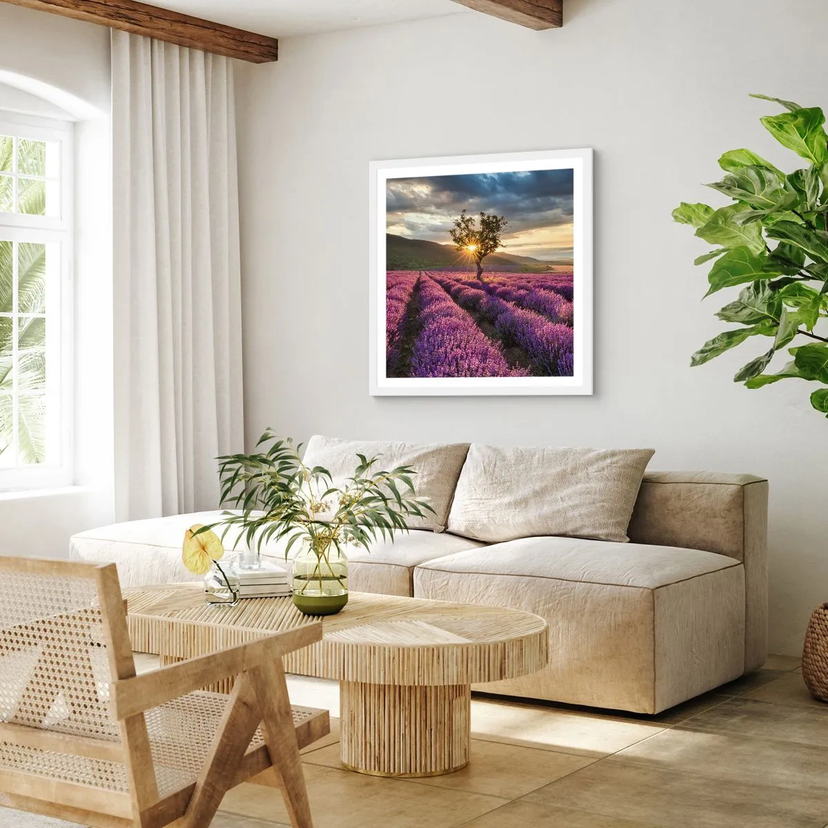 Poster in white frmae - Lilac Coloured Aroma - 40x40 cm