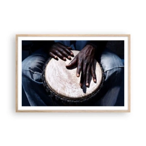 Poster in light oak frame - Live at Your Own Rhythm - 91x61 cm