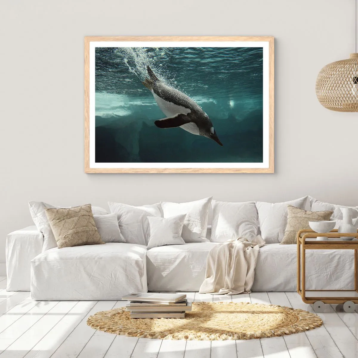 Poster in light oak frame - Welcome to My World - 100x70 cm