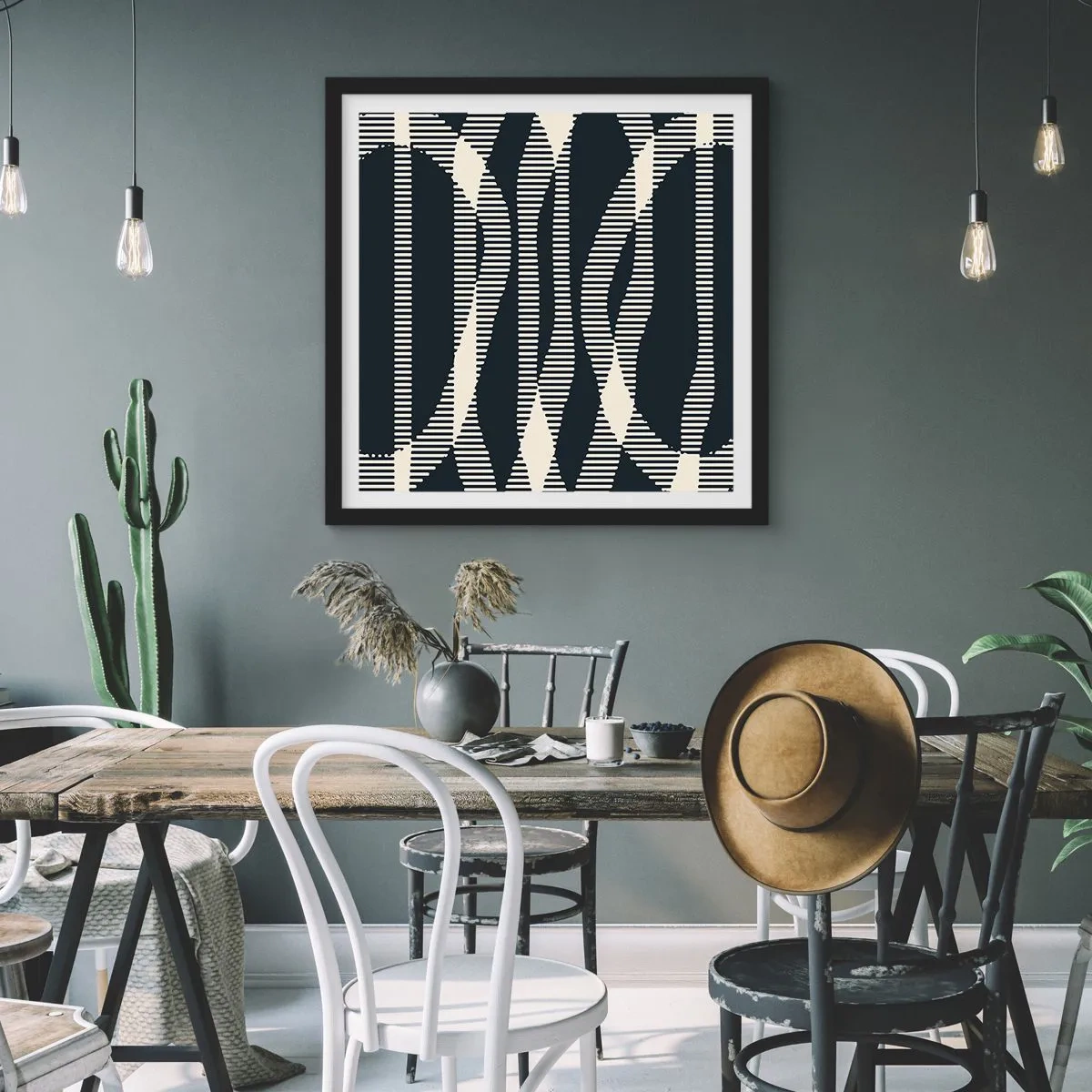 Poster in black frame - Attempt at Breaking Darkness - 60x60 cm