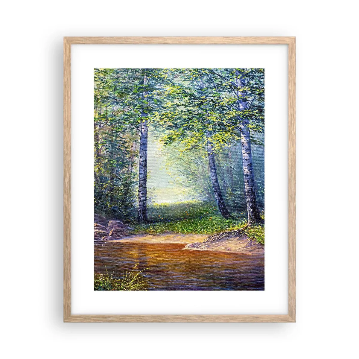 Poster in light oak frame - Idyllic Scenery - 40x50 cm
