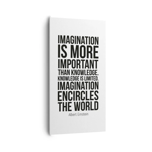 Canvas picture - Einstein about Power of Imagination - 65x120 cm